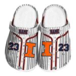 Personalized Illinois Fighting Illini Pinstripe Pattern Crocs Best selling