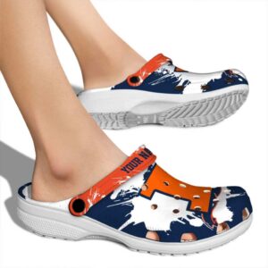 Personalized Illinois Fighting Illini Splatter Pattern Crocs High quality