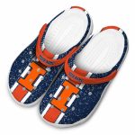 Personalized Illinois Fighting Illini Vertical Stripes Crocs Best selling
