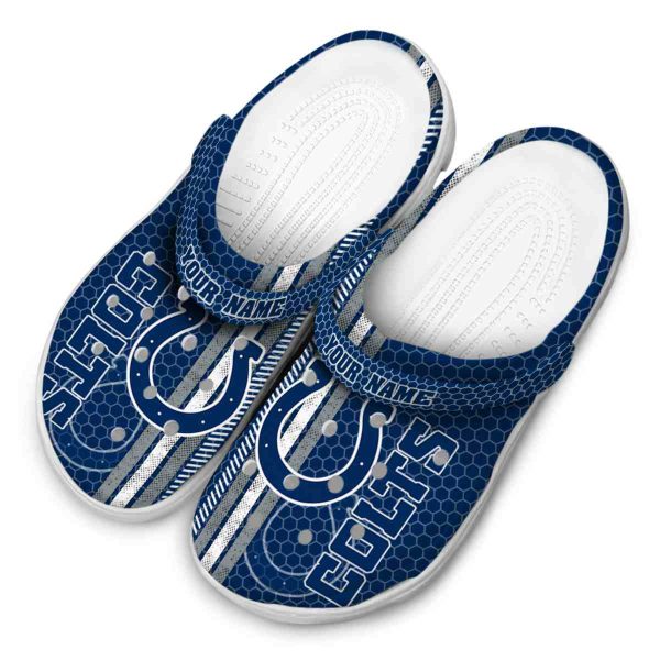 Personalized Indianapolis Colts Contrasting Stripes Crocs Trendy