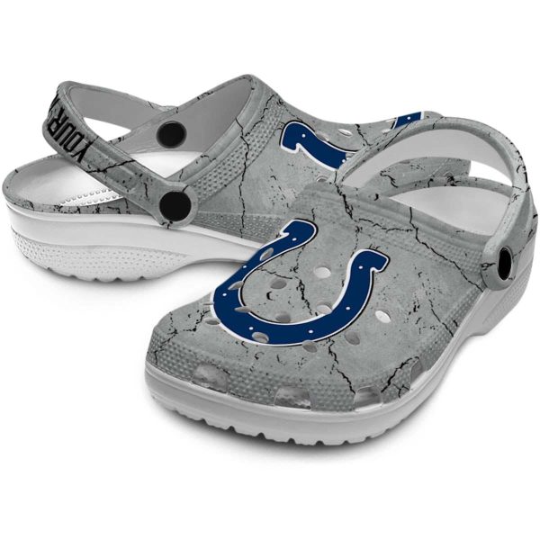 Personalized Indianapolis Colts Cracked Texture Crocs Latest Model