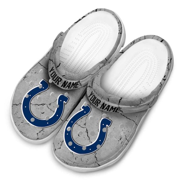 Personalized Indianapolis Colts Cracked Texture Crocs Trendy