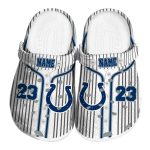 Personalized Indianapolis Colts Pinstripe Pattern Crocs Best selling