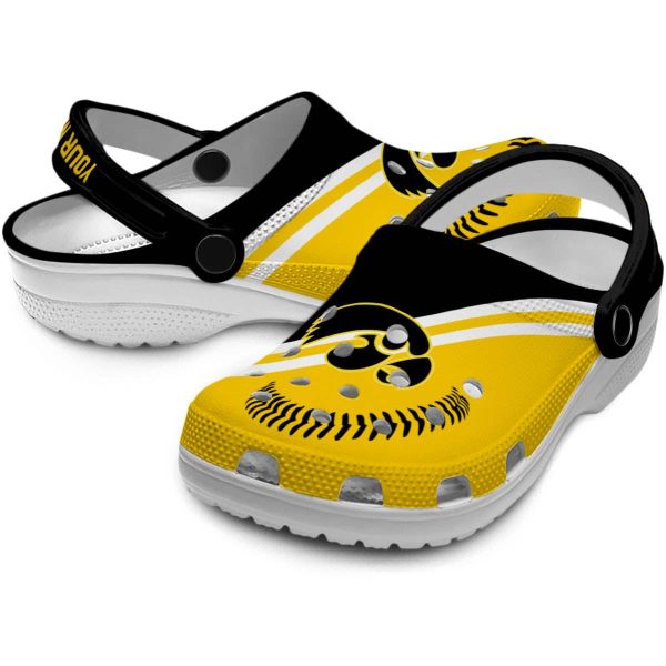 Personalized Iowa Hawkeyes Baseball Motif Crocs Latest Model