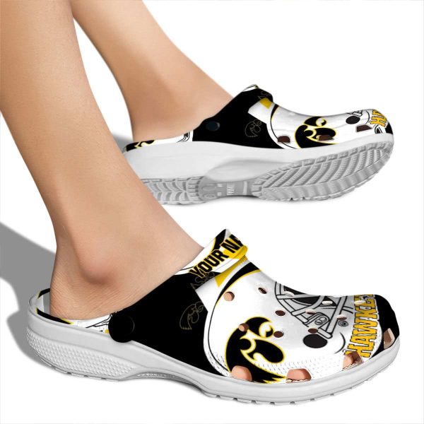 Personalized Iowa Hawkeyes Football Helmet Crocs High quality