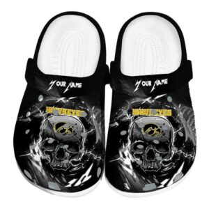 Personalized Iowa Hawkeyes Gothic Skull Crocs Best selling