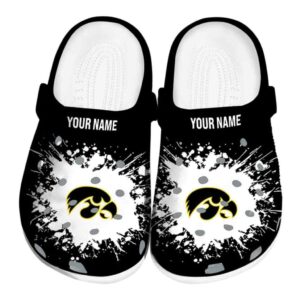 Personalized Iowa Hawkeyes Splatter Background Crocs Best selling