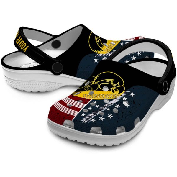 Personalized Iowa Hawkeyes Star Spangled Side Pattern Crocs Latest Model