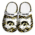 Personalized Iowa Hawkeyes Zigzag Paint Burst Crocs Best selling
