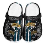 Personalized Jacksonville Jaguars Contrasting Stripes Crocs Best selling