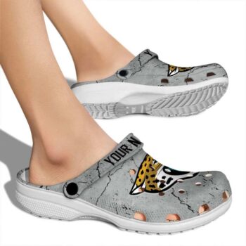 Personalized Jacksonville Jaguars Cracked Texture Crocs High quality