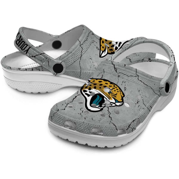 Personalized Jacksonville Jaguars Cracked Texture Crocs Latest Model