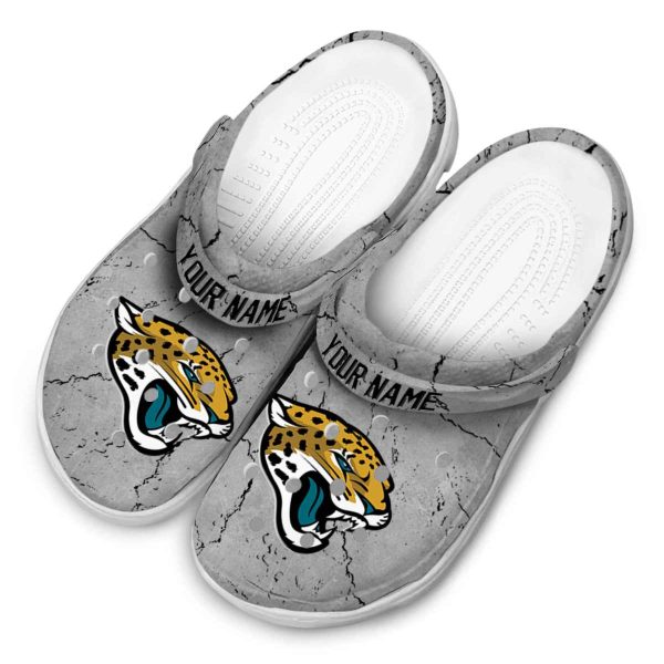 Personalized Jacksonville Jaguars Cracked Texture Crocs Trendy