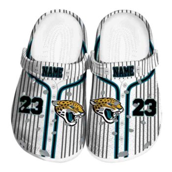 Personalized Jacksonville Jaguars Pinstripe Pattern Crocs Best selling