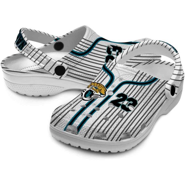 Personalized Jacksonville Jaguars Pinstripe Pattern Crocs Latest Model