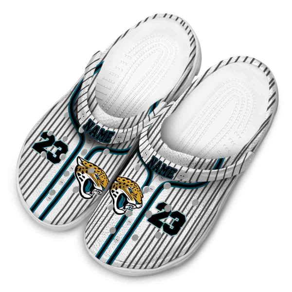 Personalized Jacksonville Jaguars Pinstripe Pattern Crocs Trendy