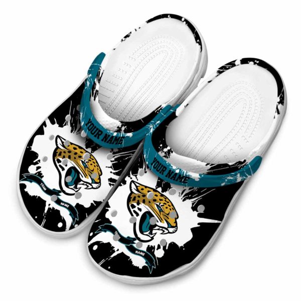 Personalized Jacksonville Jaguars Splatter Pattern Crocs Trendy