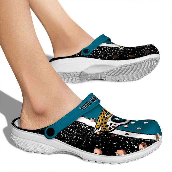 Personalized Jacksonville Jaguars Vertical Stripes Crocs High quality