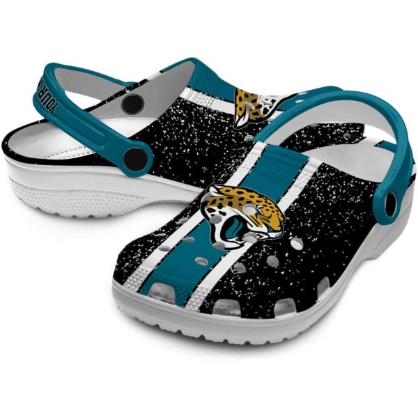 Personalized Jacksonville Jaguars Vertical Stripes Crocs Latest Model