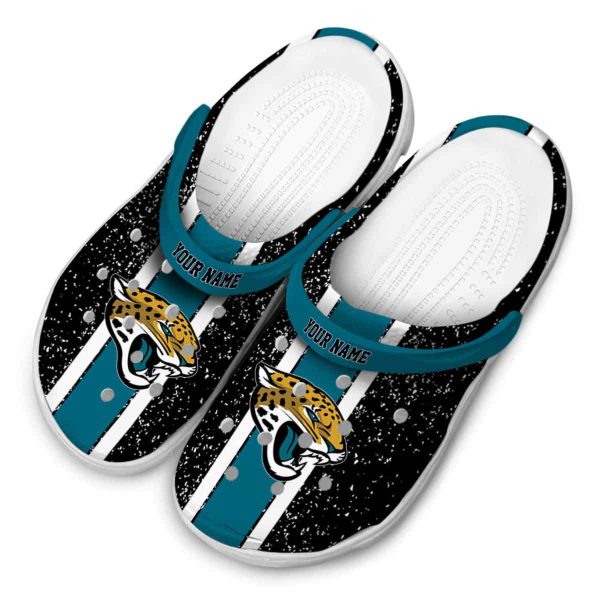 Personalized Jacksonville Jaguars Vertical Stripes Crocs Trendy
