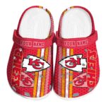 Personalized Kansas City Chiefs Contrasting Stripes Crocs Best selling