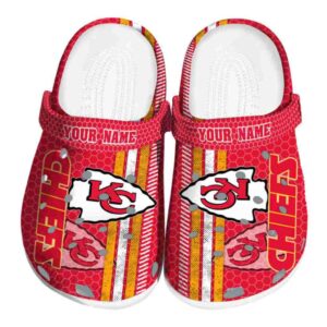 Personalized Kansas City Chiefs Contrasting Stripes Crocs Best selling