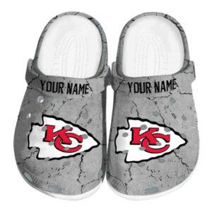 Personalized Kansas City Chiefs Cracked Texture Crocs Best selling