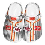 Personalized Kansas City Chiefs Pinstripe Pattern Crocs Best selling