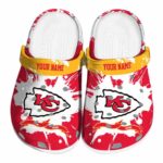 Personalized Kansas City Chiefs Splatter Pattern Crocs Best selling