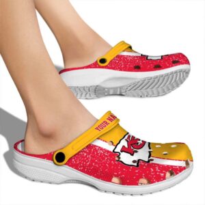 Personalized Kansas City Chiefs Vertical Stripes Crocs High quality