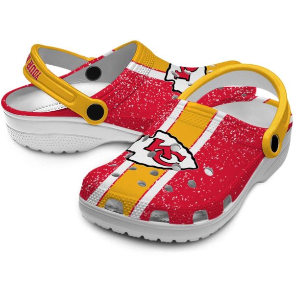 Personalized Kansas City Chiefs Vertical Stripes Crocs Latest Model