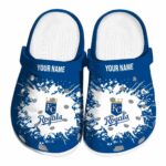 Personalized Kansas City Royals Splatter Background Crocs Best selling
