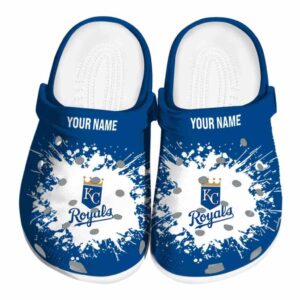 Personalized Kansas City Royals Splatter Background Crocs Best selling