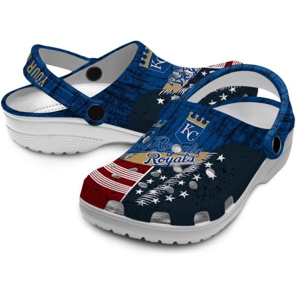 Personalized Kansas City Royals Star Spangled Side Pattern Crocs Latest Model