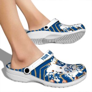 Personalized Kansas City Royals Zigzag Paint Burst Crocs High quality