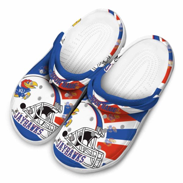Personalized Kansas Jayhawks Football Helmet Crocs Trendy