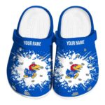 Personalized Kansas Jayhawks Splatter Background Crocs Best selling