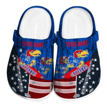 Personalized Kansas Jayhawks Star Spangled Side Pattern Crocs Best selling