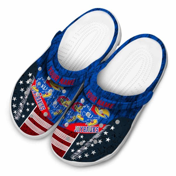 Personalized Kansas Jayhawks Star Spangled Side Pattern Crocs Trendy