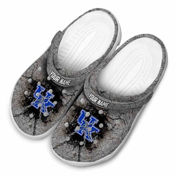 Personalized Kentucky Wildcats Cracked Ground Texture Crocs Trendy