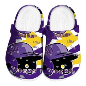 Personalized LSU Tigers Baseball Helmet Crocs Best selling