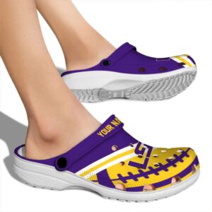 Personalized LSU Tigers Football Motif Crocs High quality