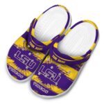 Personalized LSU Tigers Paint Splatter Graphics Crocs Best selling