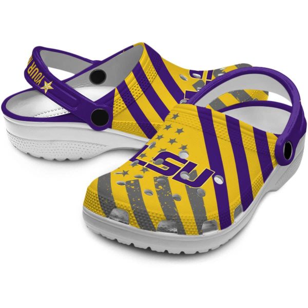 Personalized LSU Tigers Star Spangled Graphic Crocs Latest Model