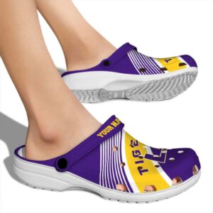 Personalized LSU Tigers Vibrant Dual Tone Crocs High quality