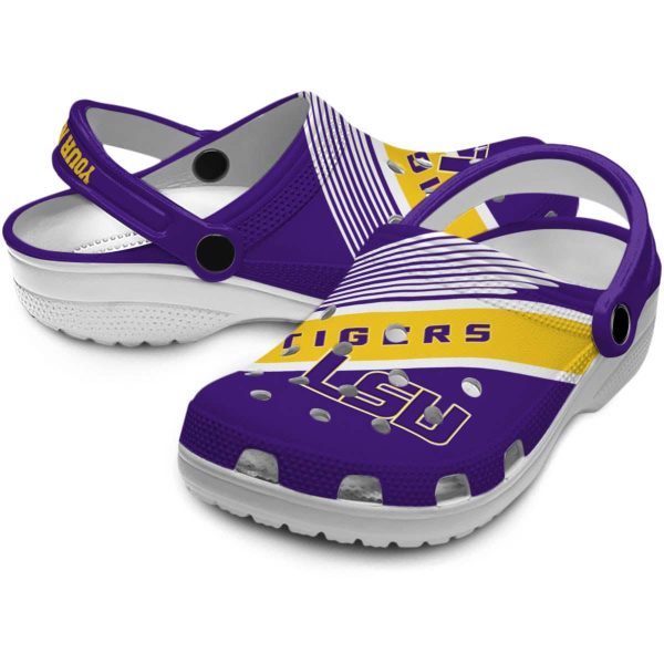 Personalized LSU Tigers Vibrant Dual Tone Crocs Latest Model