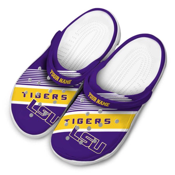 Personalized LSU Tigers Vibrant Dual Tone Crocs Trendy