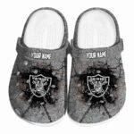 Personalized Las Vegas Raiders Cracked Ground Texture Crocs Best selling