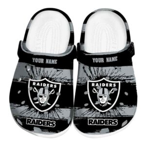 Personalized Las Vegas Raiders Paint Splatter Graphics Crocs Best selling