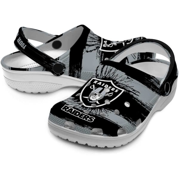 Personalized Las Vegas Raiders Paint Splatter Graphics Crocs Latest Model